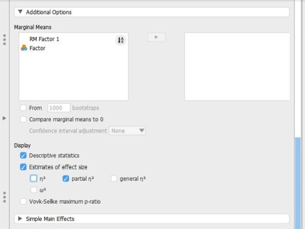 Screenshot for obtaining additional statistics