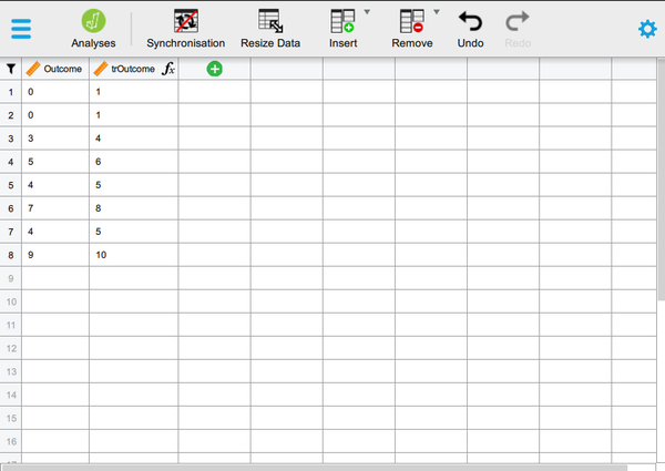 Screenshot for viewing transformations