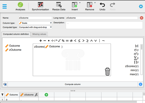 Screenshot for computing scores
