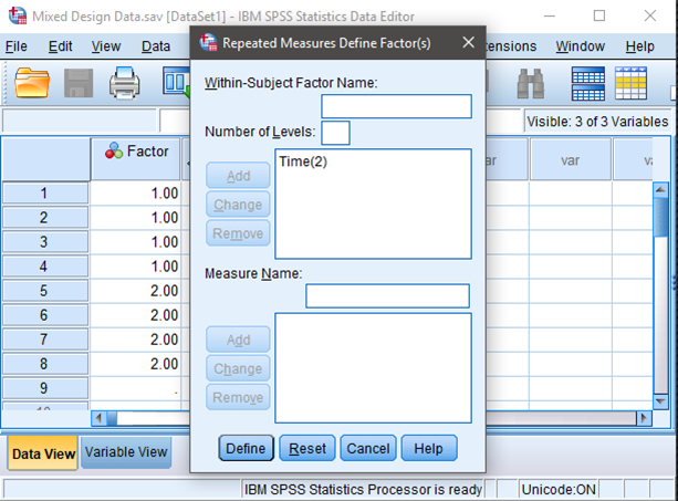 Screenshot for creating factor