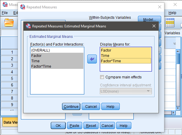 Screenshot for obtaining intervals