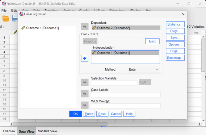 Screenshot for obtaining inferentials