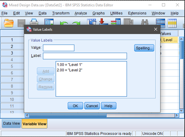 Screenshot for labeling values